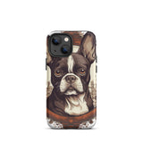 Vintage-Inspired Red Brown Boston Terrier Tough Case for iPhone . Matte iPhone 13 mini