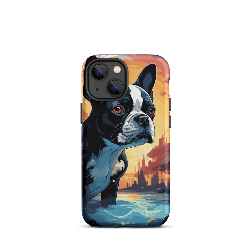 Artistic Representation Of A Boston Terrier In A Surreal Place Tough Case for iPhone