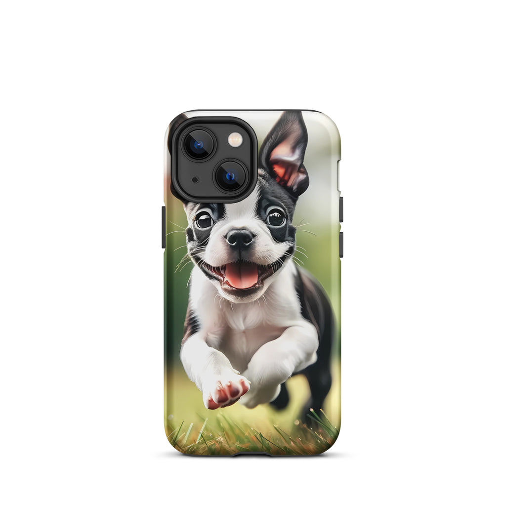 Playful Boston Terrier Puppy Tough Case for iPhone