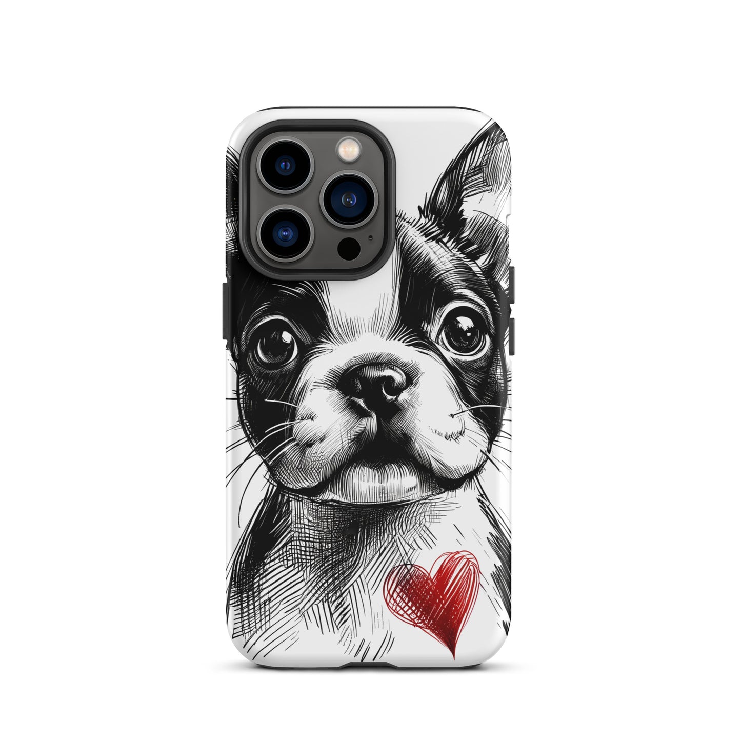 Boston Terrier Heart Tough Case For iPhone