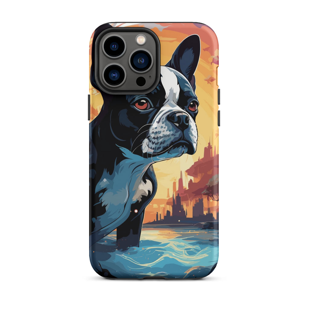 Artistic Representation Of A Boston Terrier In A Surreal Place Tough Case for iPhone