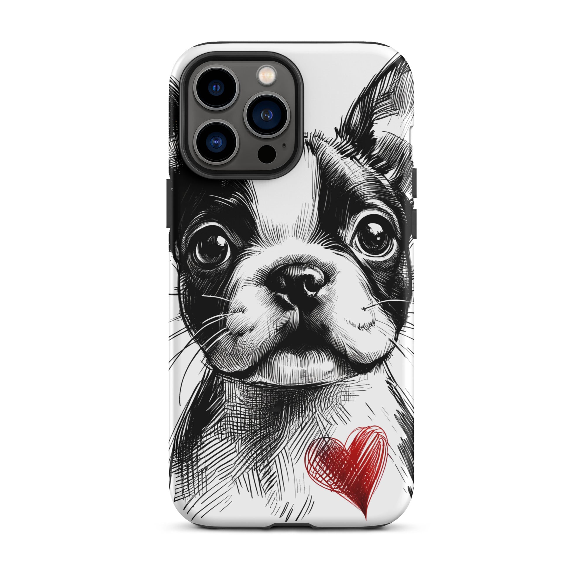 Boston Terrier Heart Tough Case For iPhone