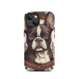 Vintage-Inspired Red Brown Boston Terrier Tough Case for iPhone . Matte iPhone 14