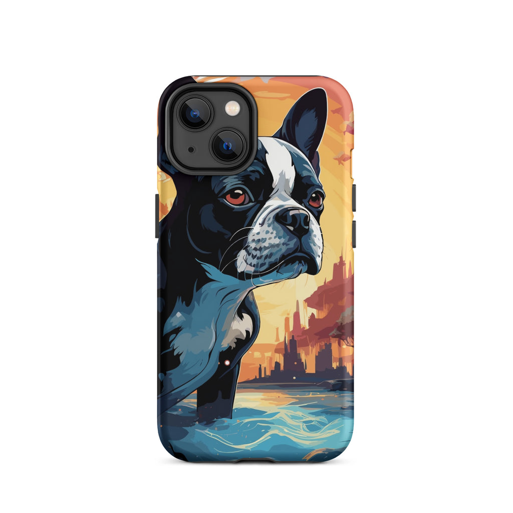 Artistic Representation Of A Boston Terrier In A Surreal Place Tough Case for iPhone