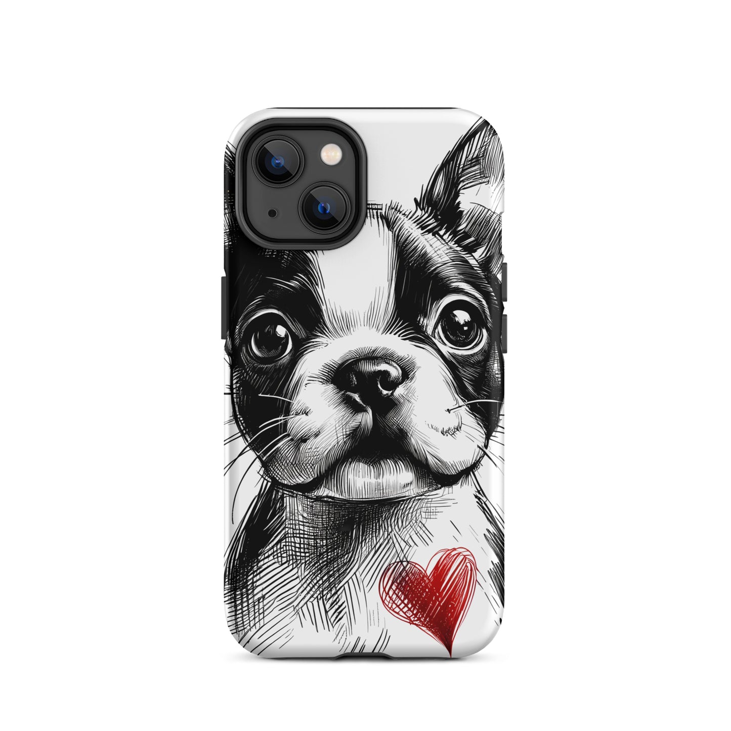 Boston Terrier Heart Tough Case For iPhone
