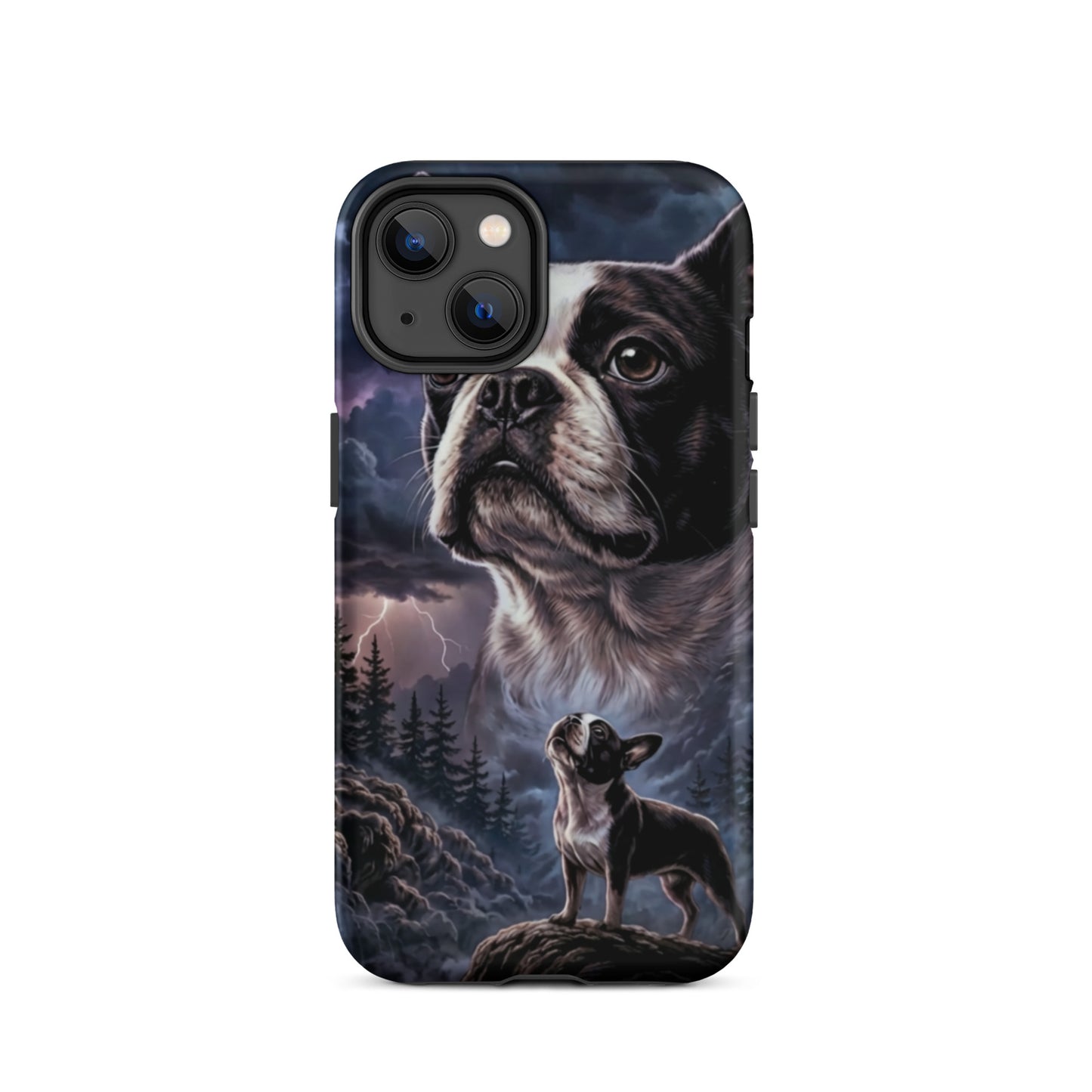 Storm Guardian – Majestic Boston Terrier Night Art Tough Case for iPhone . Matte iPhone 14