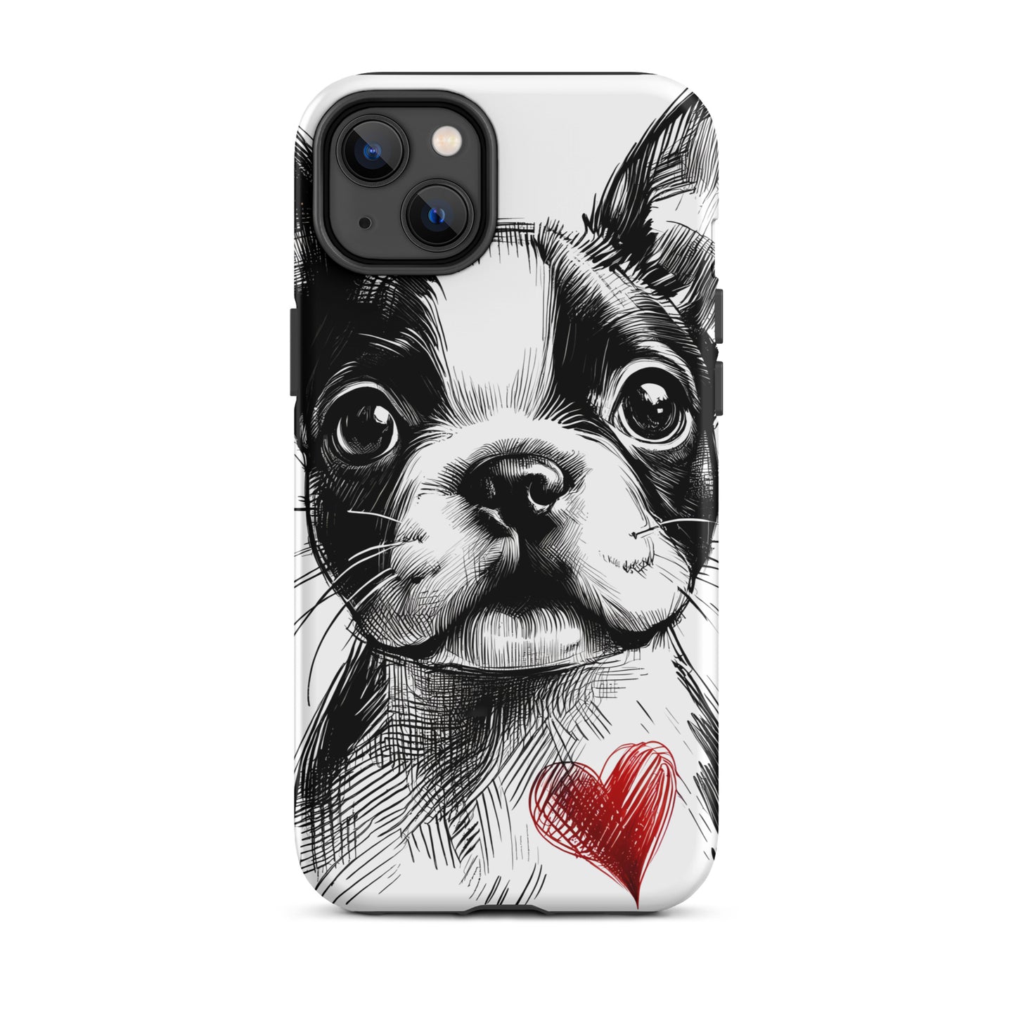 Boston Terrier Heart Tough Case For iPhone