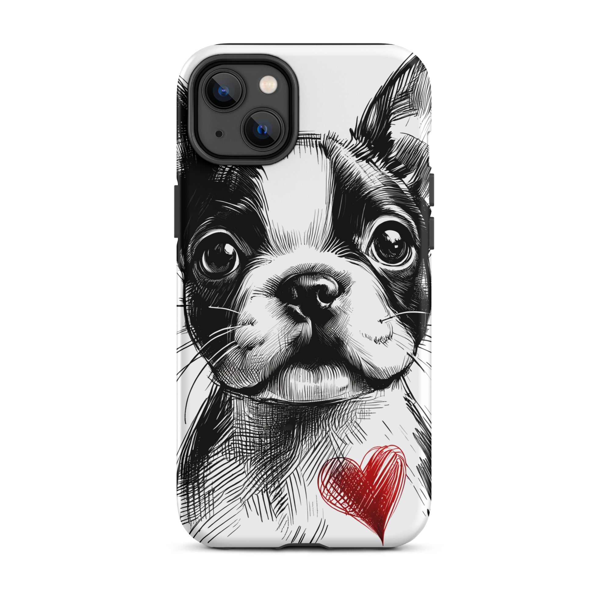 Boston Terrier Heart Tough Case For iPhone