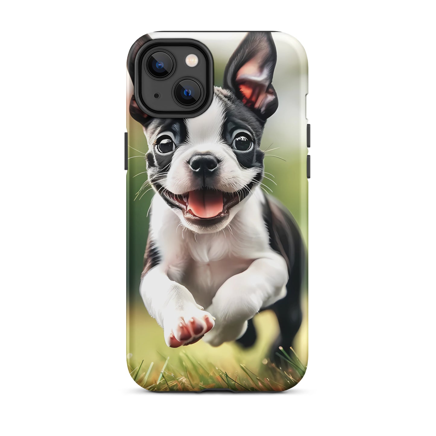 Playful Boston Terrier Puppy Tough Case for iPhone