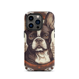 Vintage-Inspired Red Brown Boston Terrier Tough Case for iPhone . Matte iPhone 14 Pro