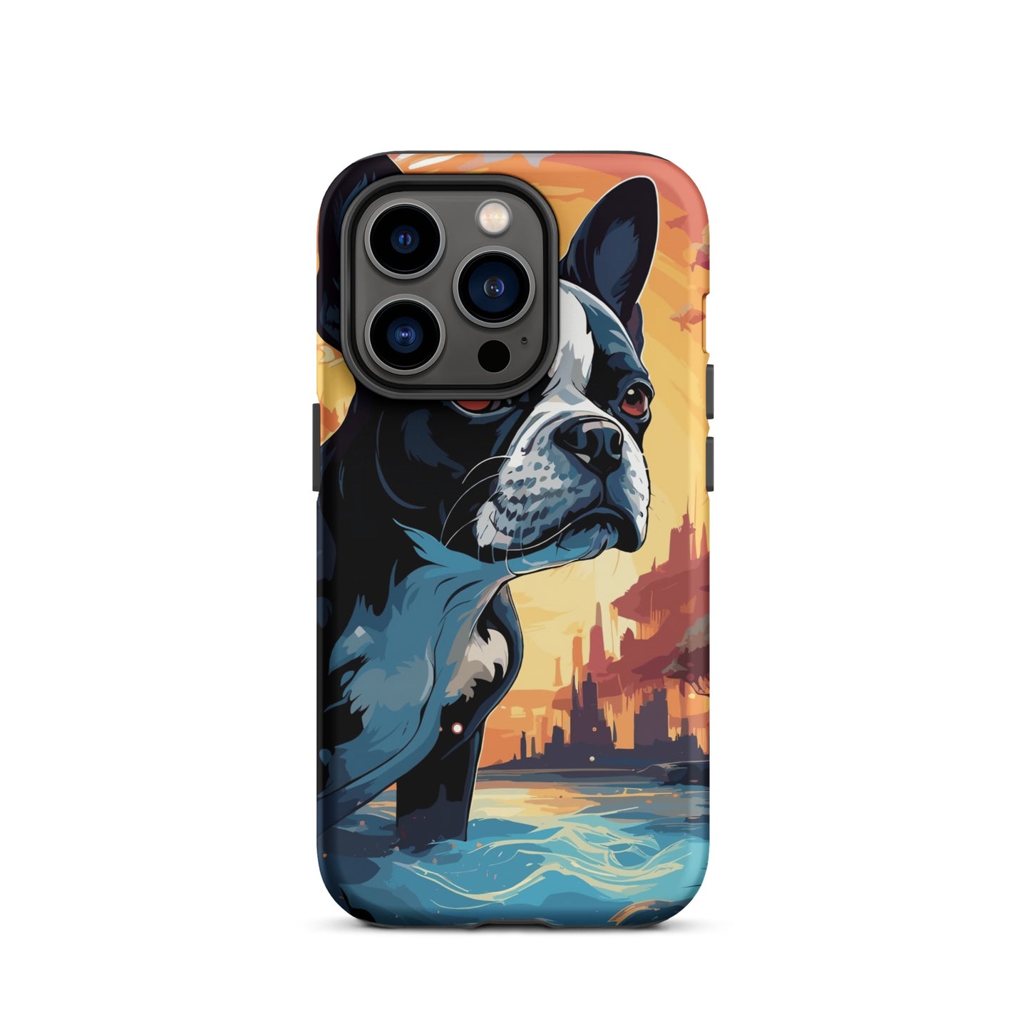 Artistic Representation Of A Boston Terrier In A Surreal Place Tough Case for iPhone