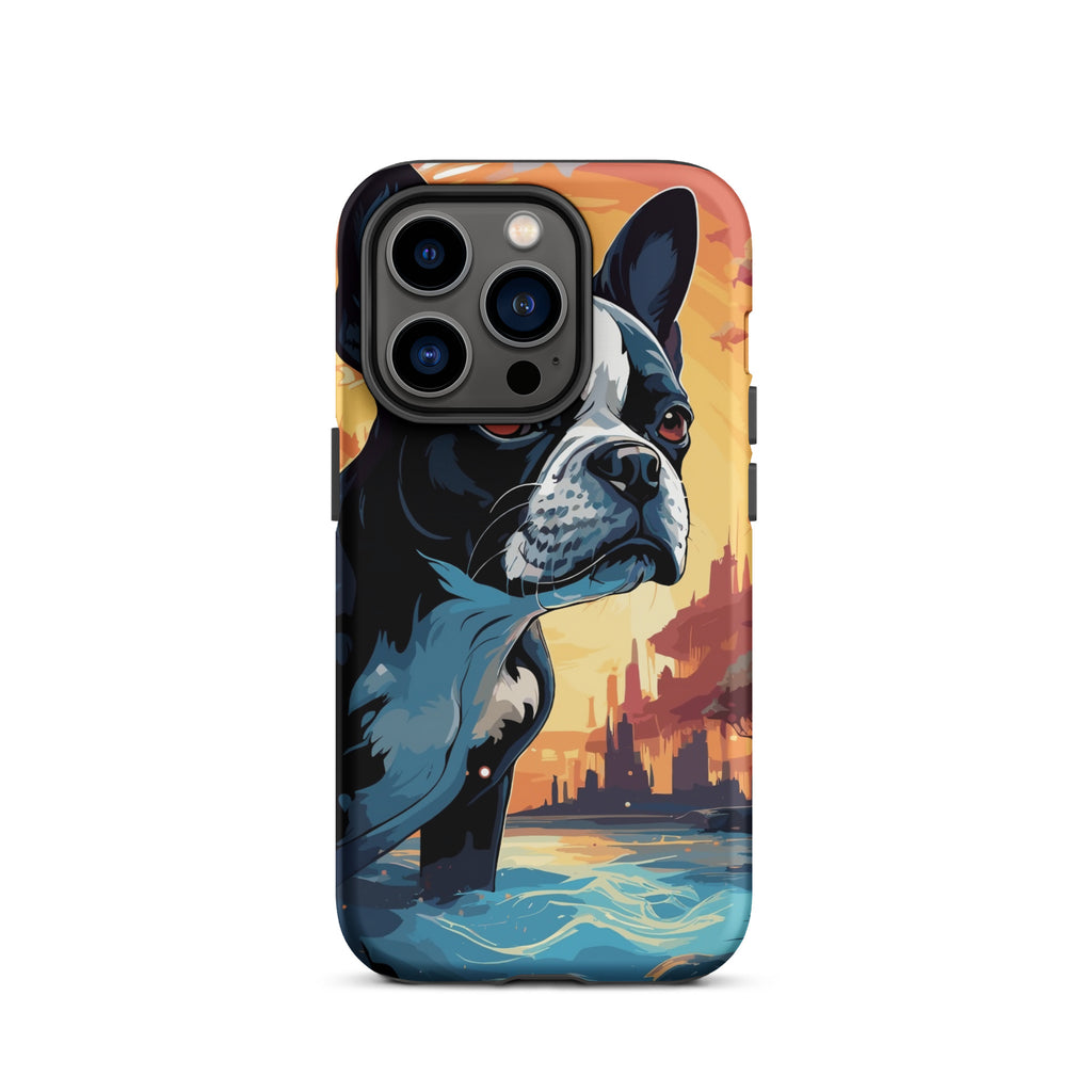 Artistic Representation Of A Boston Terrier In A Surreal Place Tough Case for iPhone