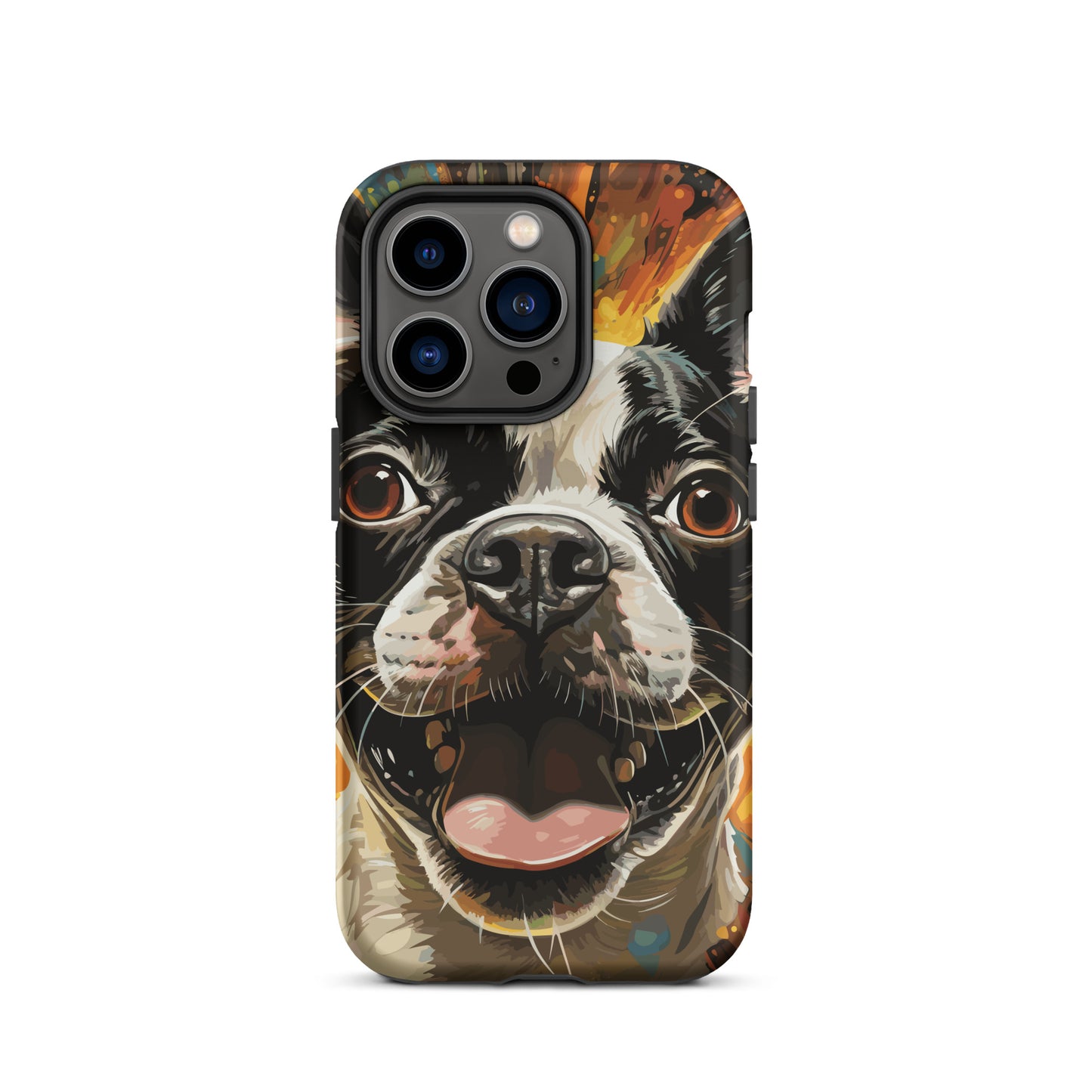 Zoomies Excitement Boston Terrier Dog Tough Case for iPhone