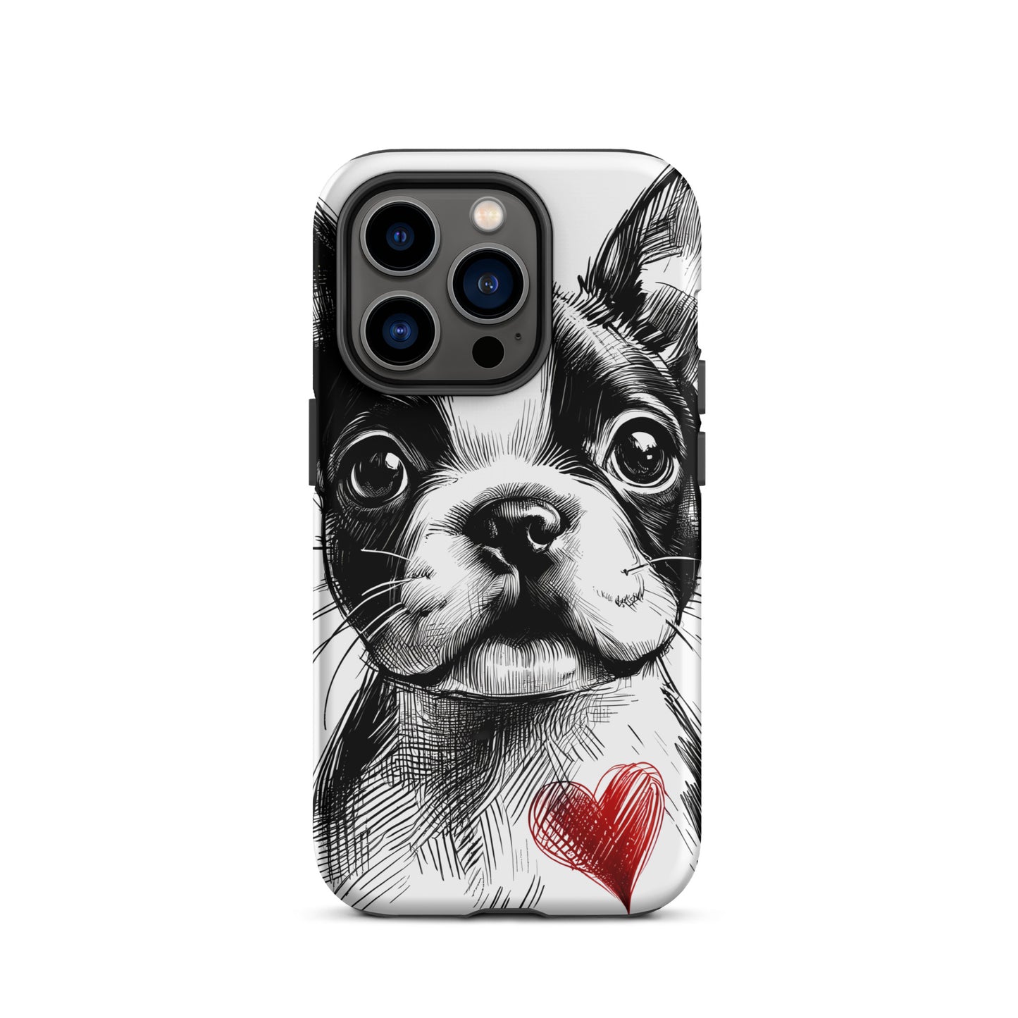 Boston Terrier Heart Tough Case For iPhone
