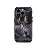 Storm Guardian – Majestic Boston Terrier Night Art Tough Case for iPhone . Matte iPhone 14 Pro