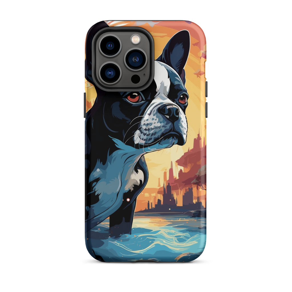 Artistic Representation Of A Boston Terrier In A Surreal Place Tough Case for iPhone
