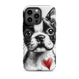 Boston Terrier Heart Tough Case For iPhone