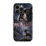 Storm Guardian – Majestic Boston Terrier Night Art Tough Case for iPhone . Matte iPhone 14 Pro Max
