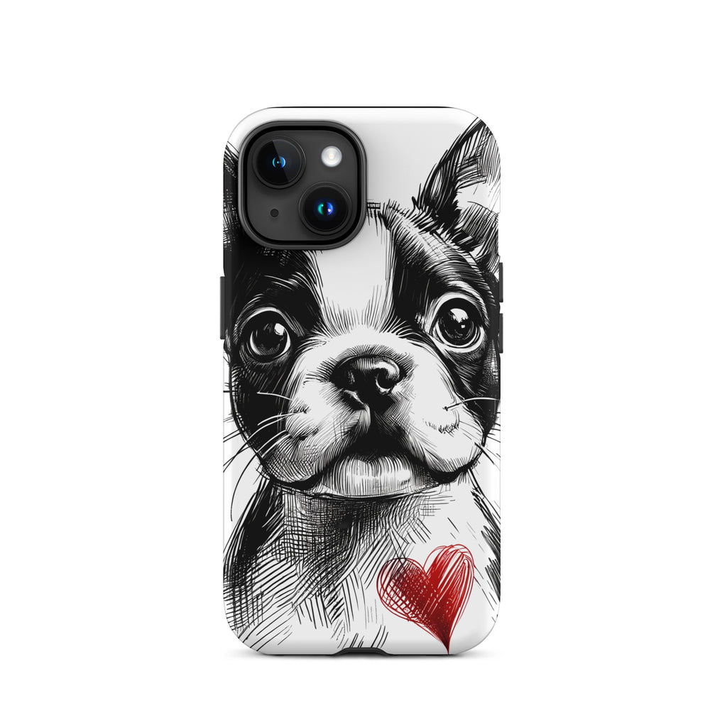 Boston Terrier Heart Tough Case For iPhone