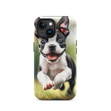 Playful Boston Terrier Puppy Tough Case for iPhone