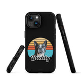 Custom Dog Sunset Vintage Retro Style Tough Case for iPhone . Matte iPhone 15
