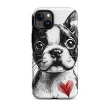 Boston Terrier Heart Tough Case For iPhone