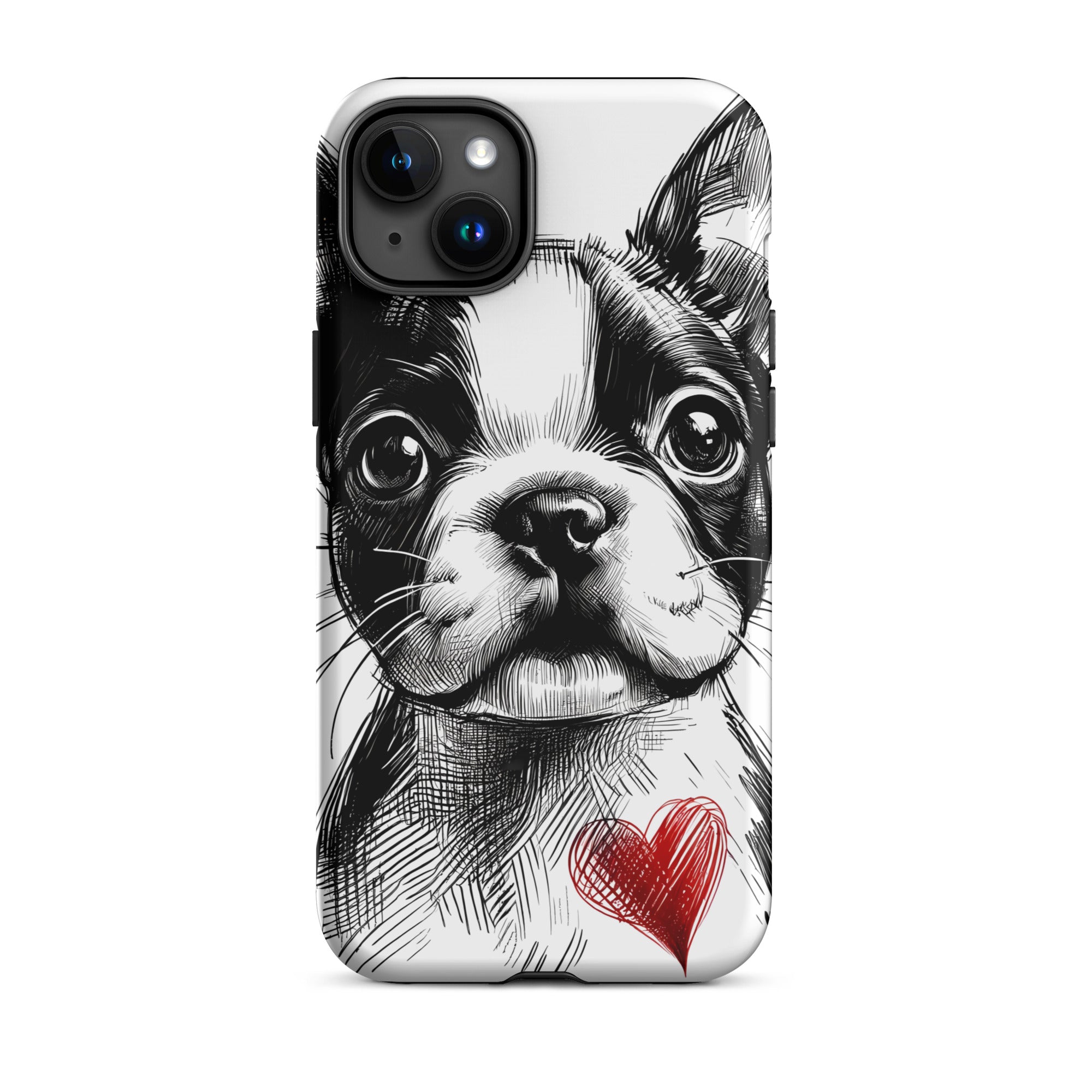 Boston Terrier Heart Tough Case For iPhone