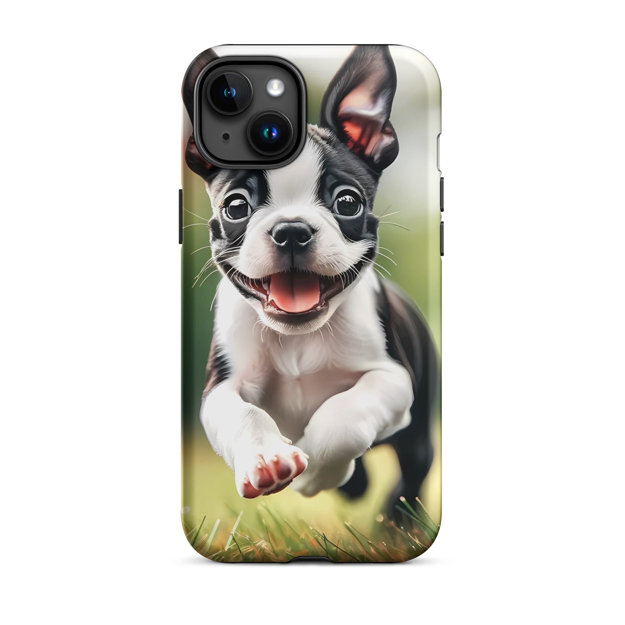 Playful Boston Terrier Puppy Tough Case for iPhone