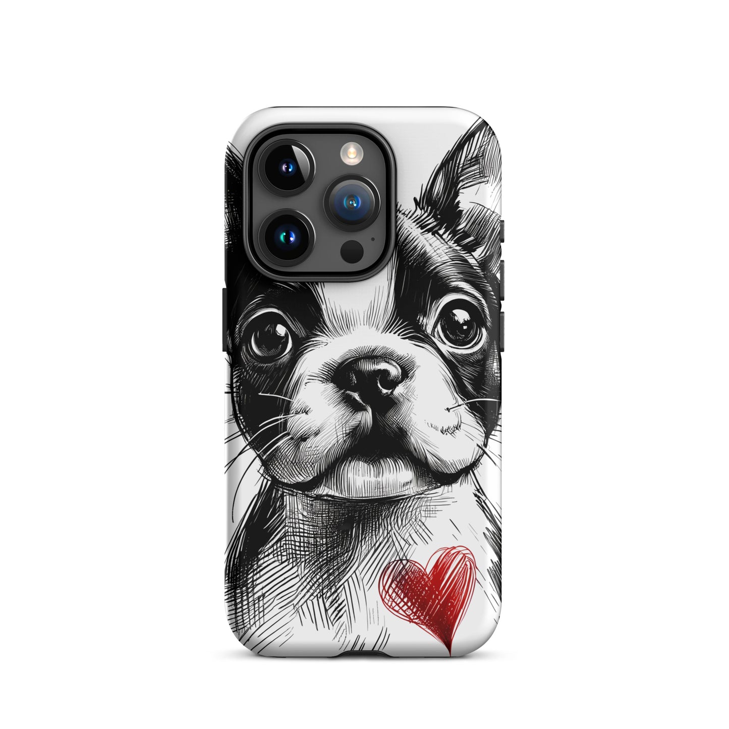 Boston Terrier Heart Tough Case For iPhone