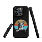 Custom Dog Sunset Vintage Retro Style Tough Case for iPhone . Matte iPhone 15 Pro