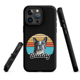 Custom Dog Sunset Vintage Retro Style Tough Case for iPhone . Matte iPhone 15 Pro Max