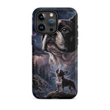 Storm Guardian – Majestic Boston Terrier Night Art Tough Case for iPhone . Matte iPhone 15 Pro Max