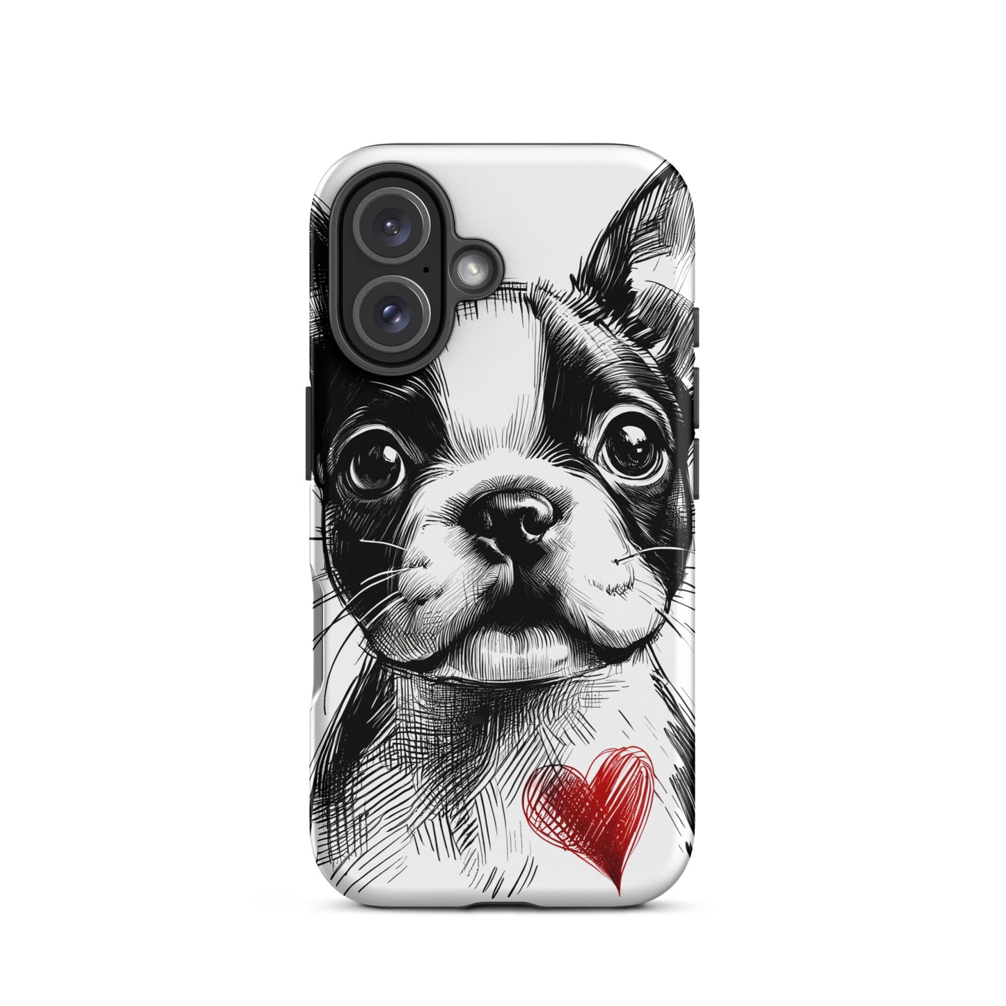 Boston Terrier Heart Tough Case For iPhone