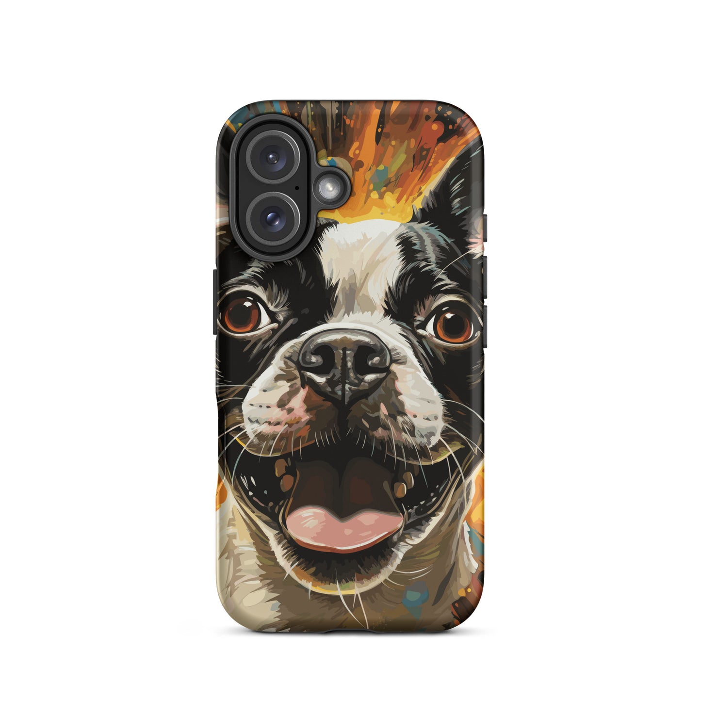 Zoomies Excitement Boston Terrier Dog Tough Case for iPhone