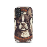 Vintage-Inspired Red Brown Boston Terrier Tough Case for iPhone . Matte iPhone 16