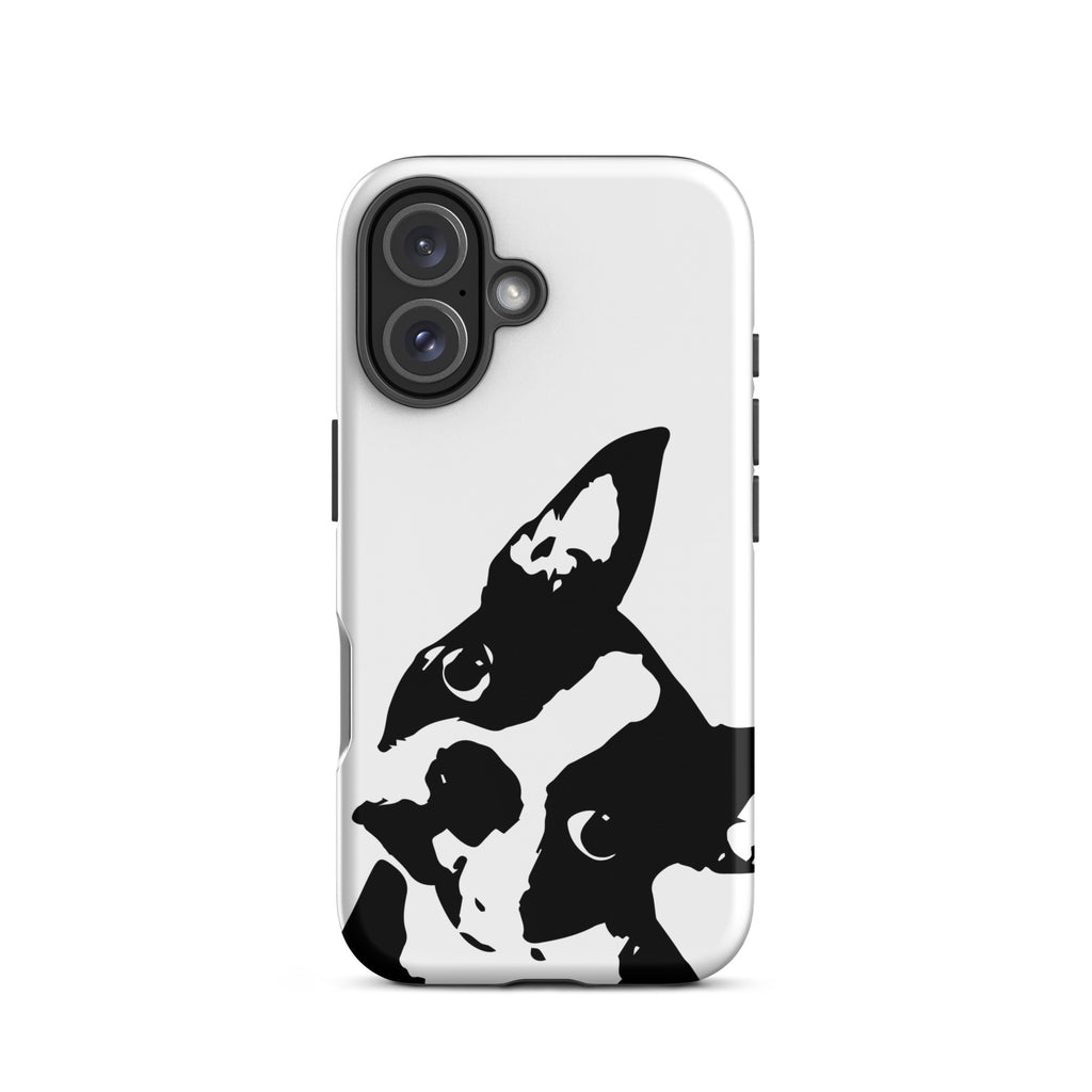 Boston Terrier Head Tilt Tough iPhone case - White