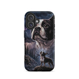 Storm Guardian – Majestic Boston Terrier Night Art Tough Case for iPhone . Matte iPhone 16