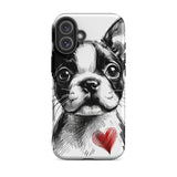 Boston Terrier Heart Tough Case For iPhone