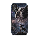Storm Guardian – Majestic Boston Terrier Night Art Tough Case for iPhone . Matte iPhone 16 Plus