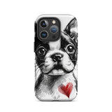 Boston Terrier Heart Tough Case For iPhone