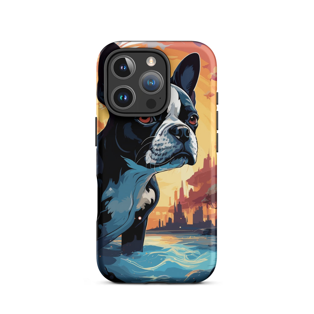 Artistic Representation Of A Boston Terrier In A Surreal Place Tough Case for iPhone