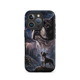 Storm Guardian – Majestic Boston Terrier Night Art Tough Case for iPhone . Matte iPhone 16 Pro