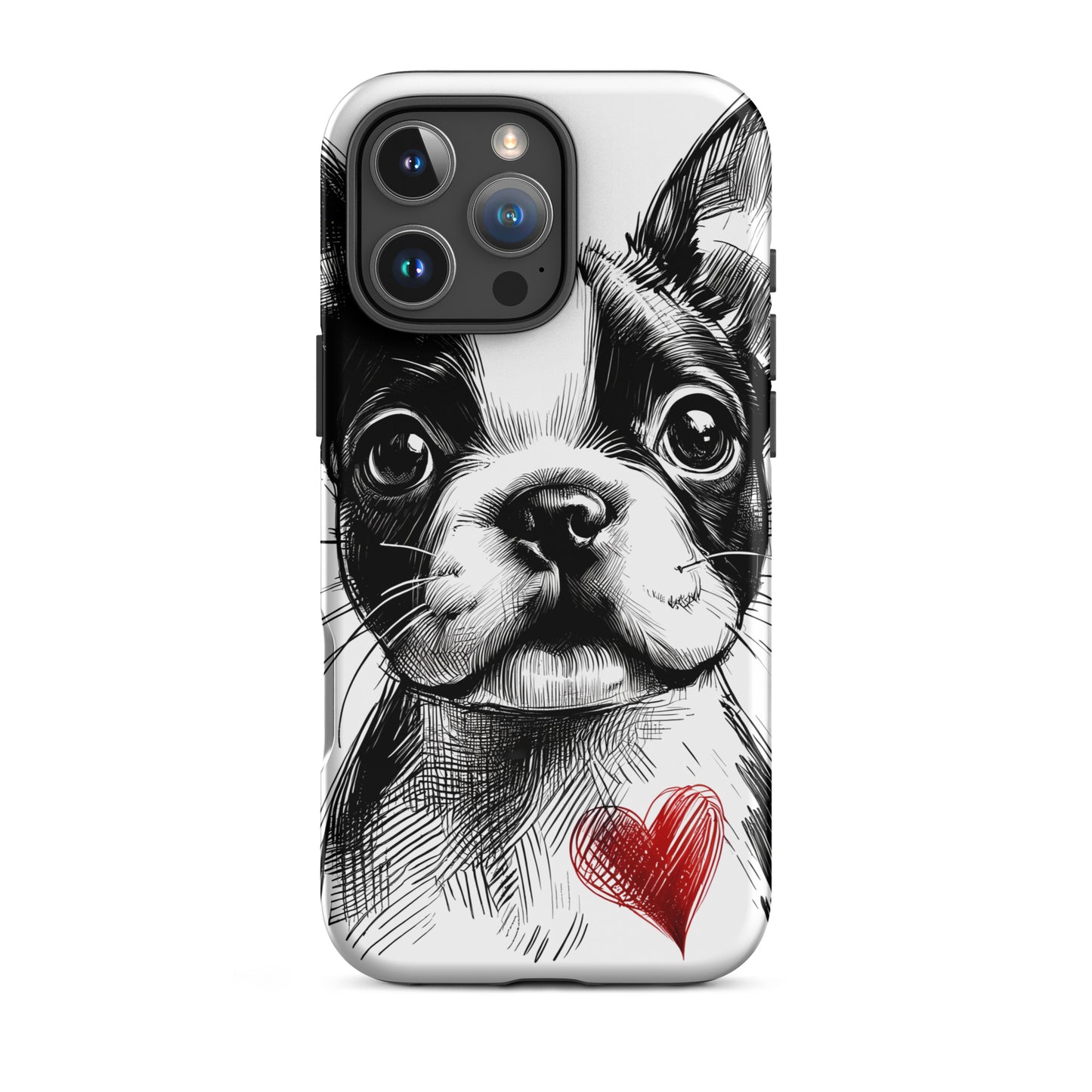 Boston Terrier Heart Tough Case For iPhone