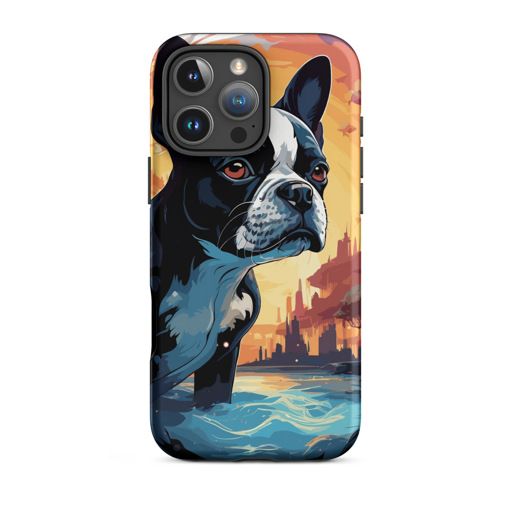 Artistic Representation Of A Boston Terrier In A Surreal Place Tough Case for iPhone