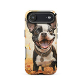 Cheerful Boston Terrier Dog Exploring A Park Watercolor Tough Case for iPhone . Matte iPhone 17 Air