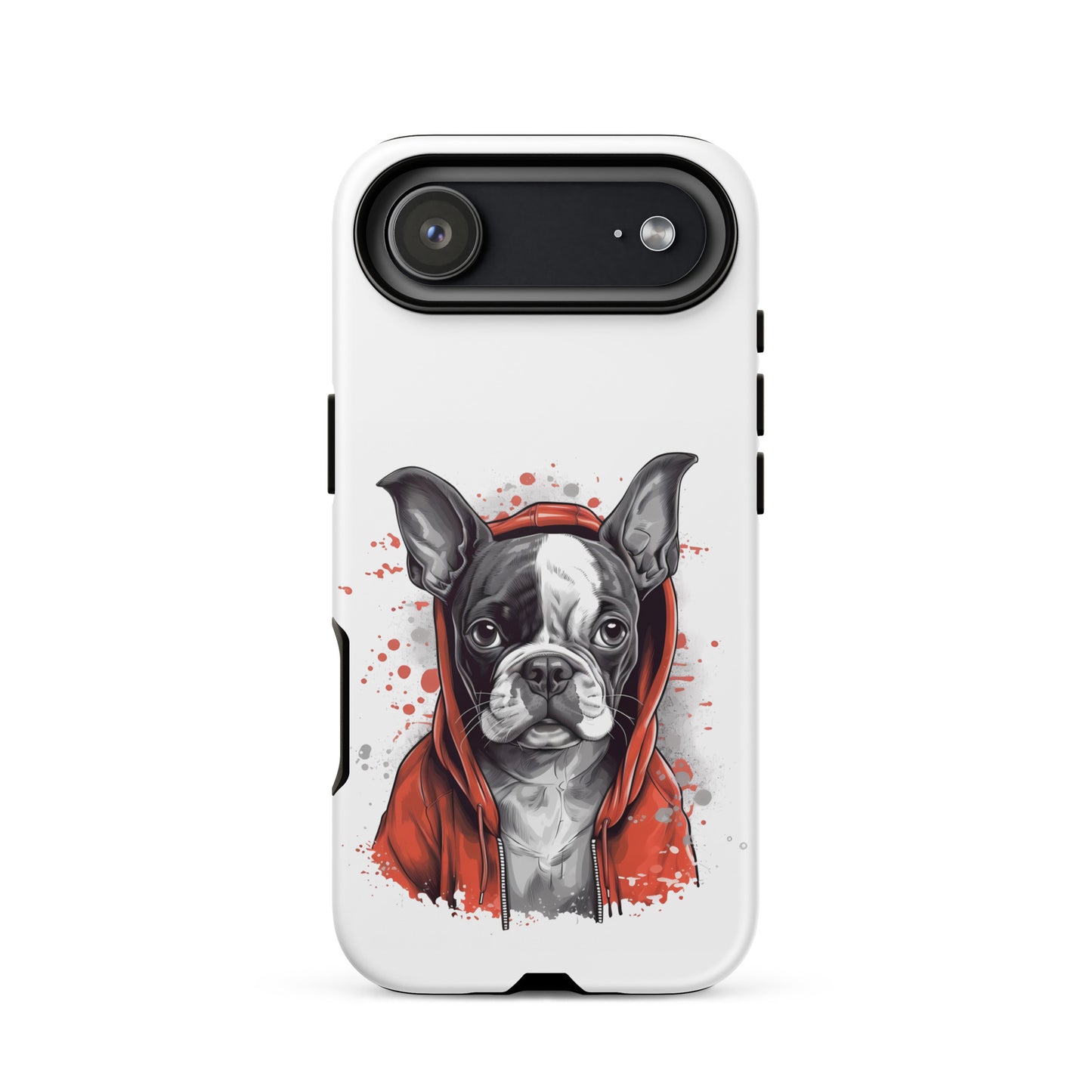 Boston Terrier in a Red Hoodie on Tough Case for iPhone . Matte iPhone 17 Air