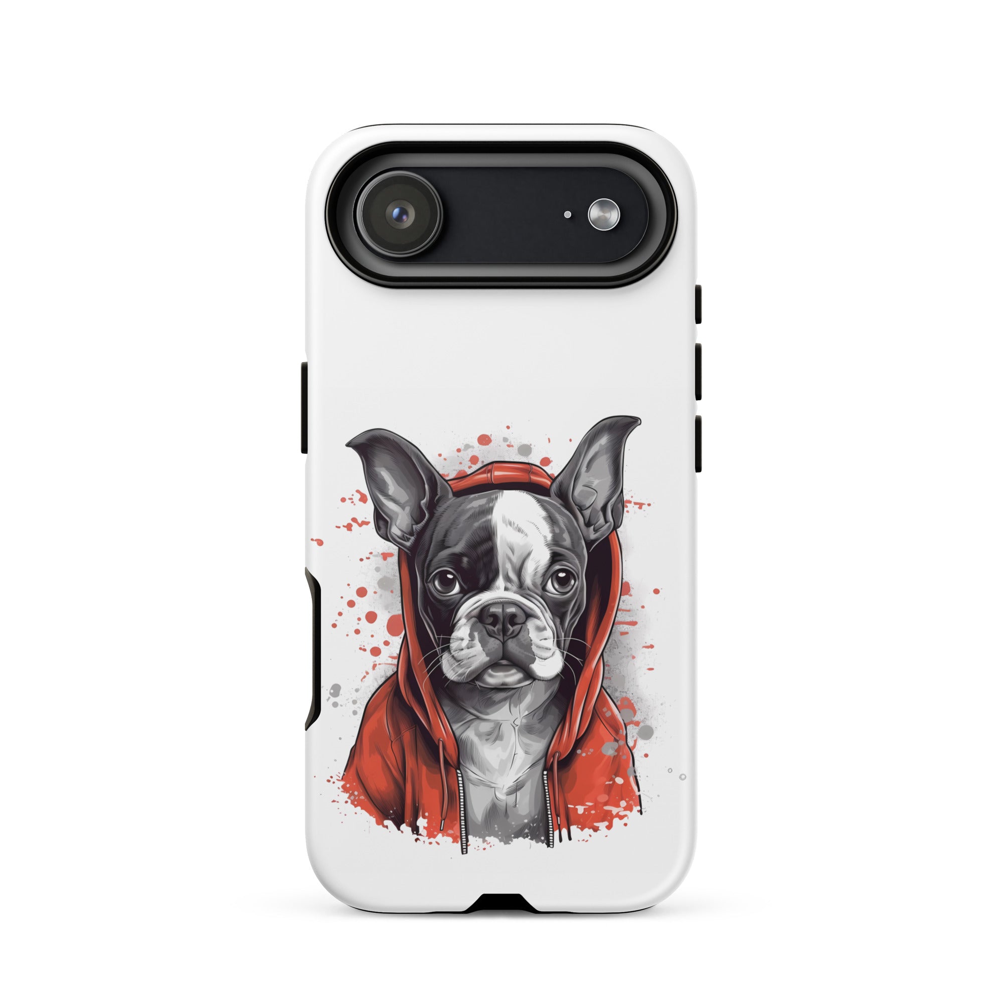 Boston Terrier in a Red Hoodie on Tough Case for iPhone . Matte iPhone 17 Air