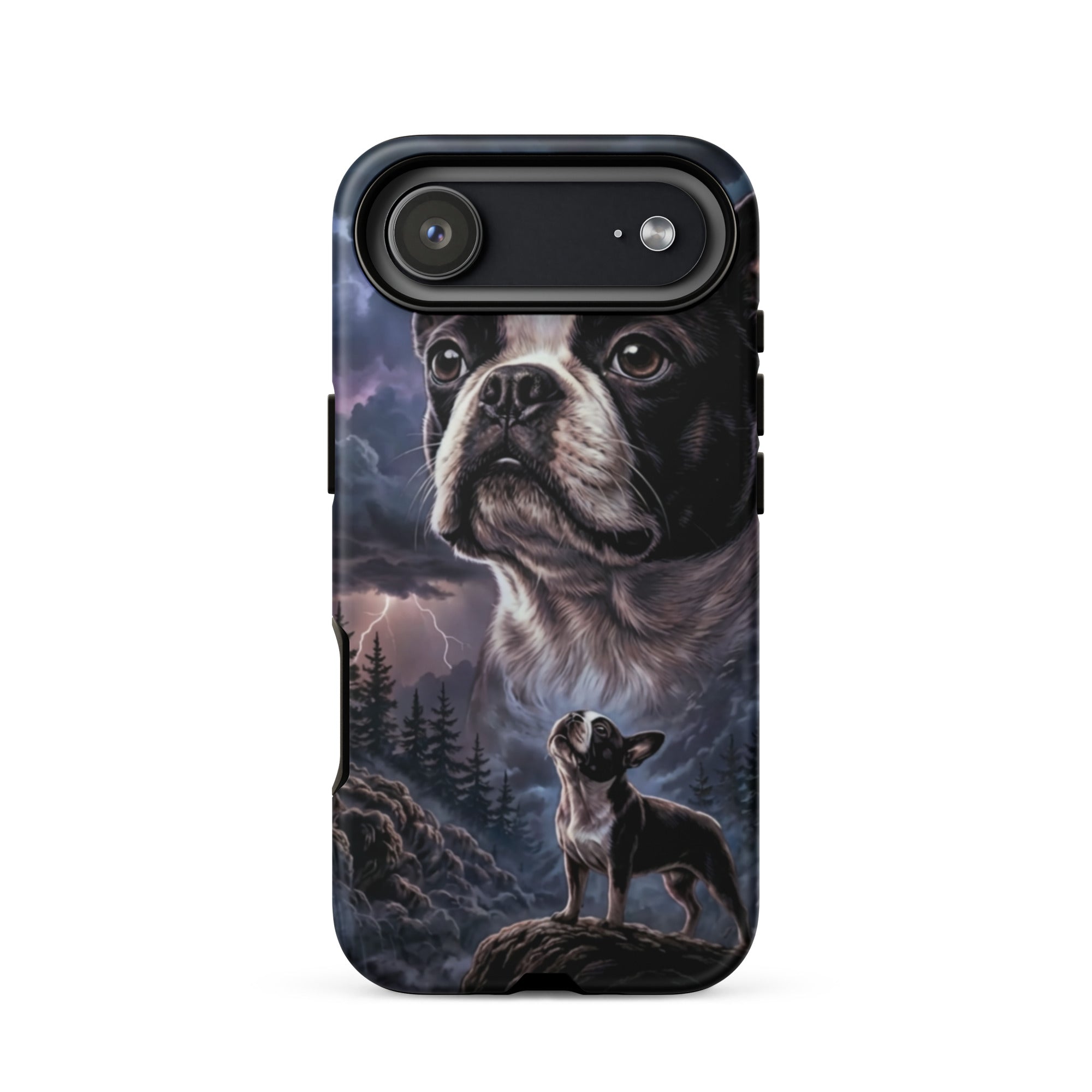 Storm Guardian – Majestic Boston Terrier Night Art Tough Case for iPhone . Matte iPhone 17 Air