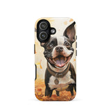 Cheerful Boston Terrier Dog Exploring A Park Watercolor Tough Case for iPhone . Matte iPhone 17