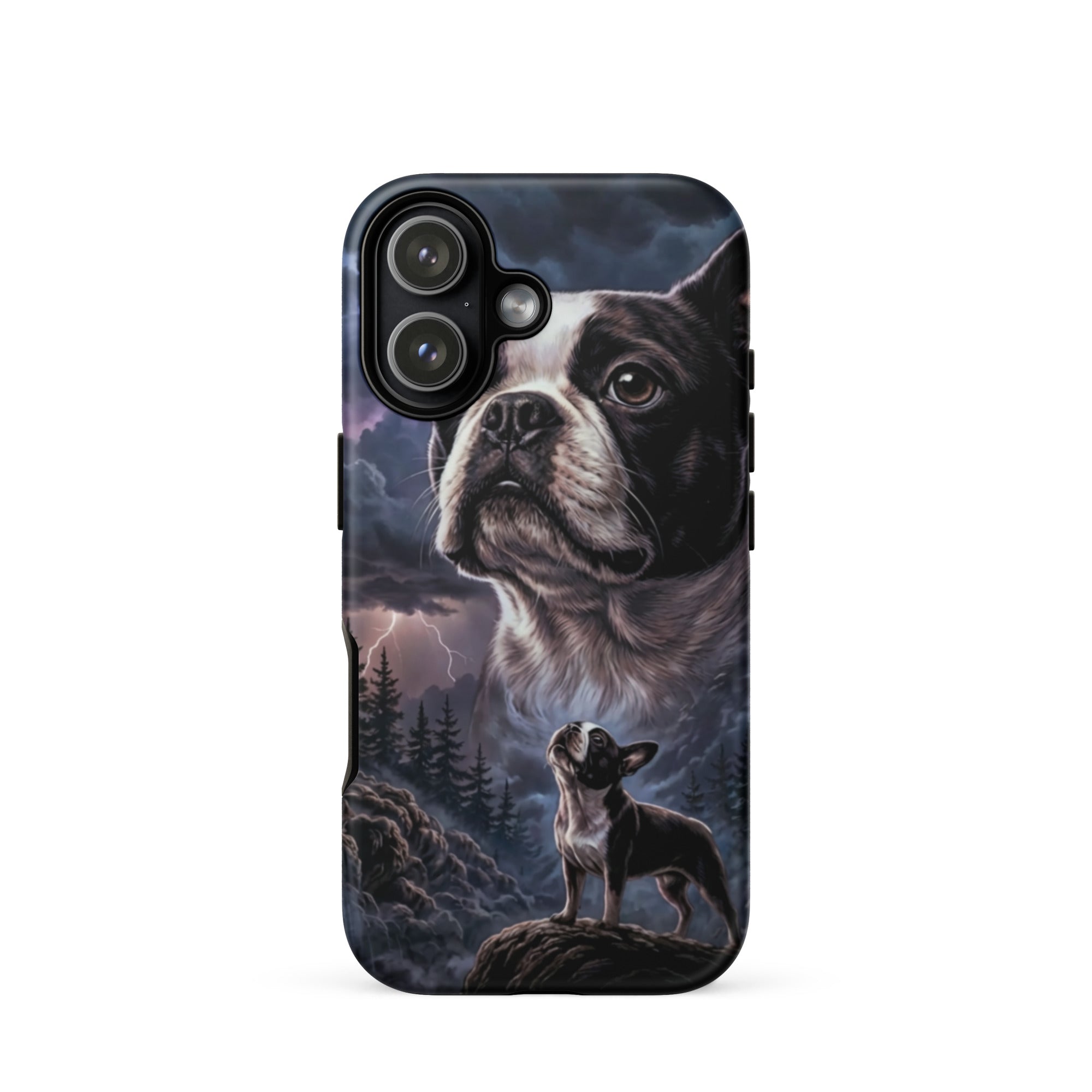 Storm Guardian – Majestic Boston Terrier Night Art Tough Case for iPhone . Matte iPhone 17